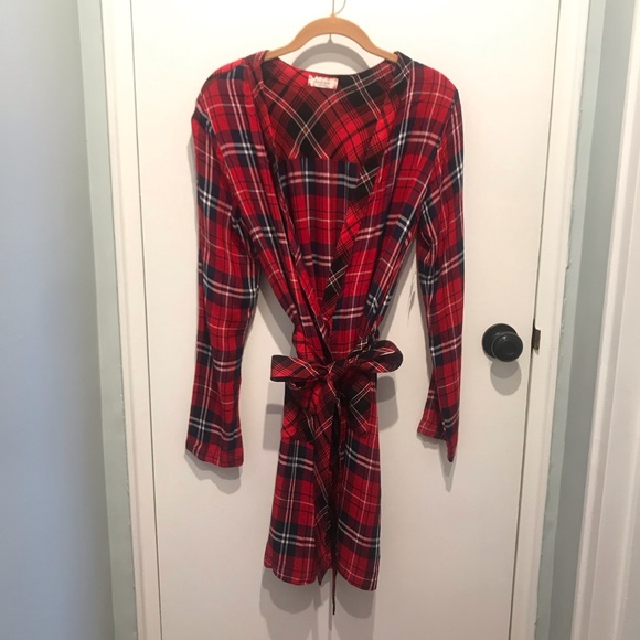 NWT! Altar’d State Red Plaid Flannel Robe - Picture 5 of 8